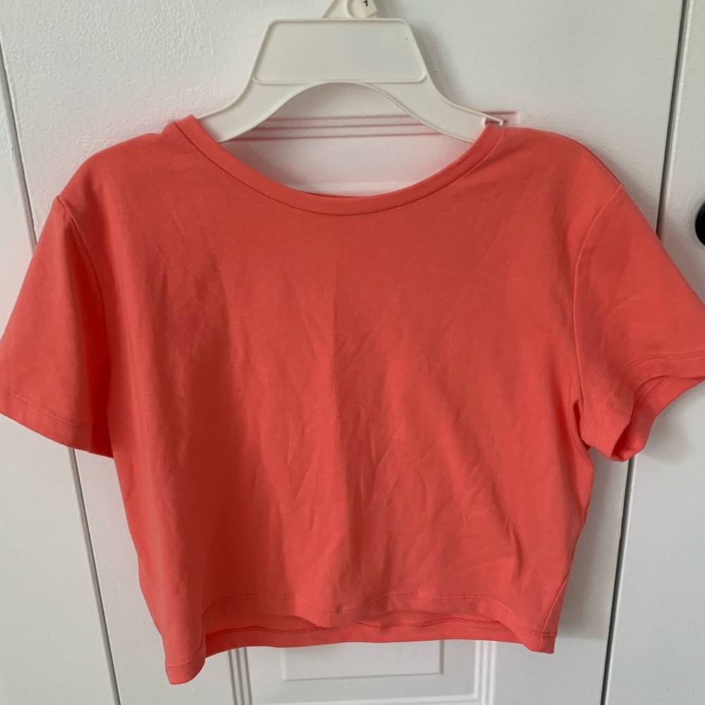 Pink crop top tee